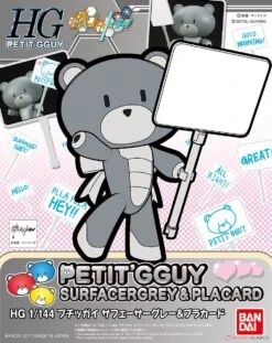 BANDAI GUNPLA HG 1/144 PETITGGUY SURFACER GREY & PLACARD