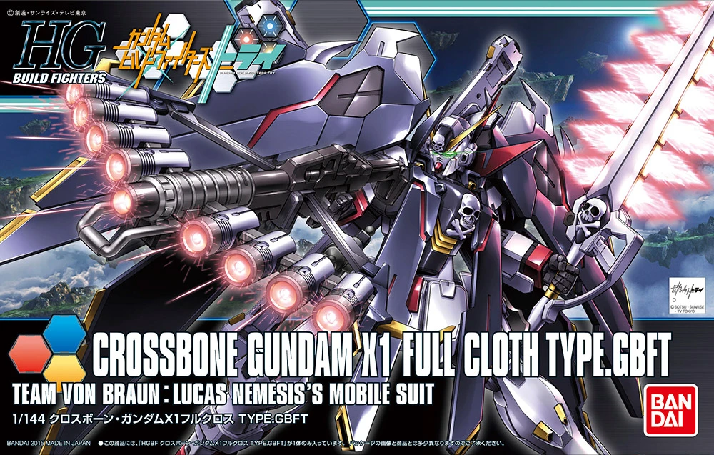 BANDAI GUN80674 GUNPLA HGBF 1/144 CROSSBONE GUNDAM X1 FULL CLOTH 3 BANDAI GUN80674 GUNPLA HGBF 1/144 CROSSBONE GUNDAM X1 FULL CLOTH