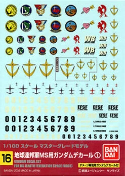 Bandai 1 PACK DECAL DECAL N°16 MG MULTI FEDERATION